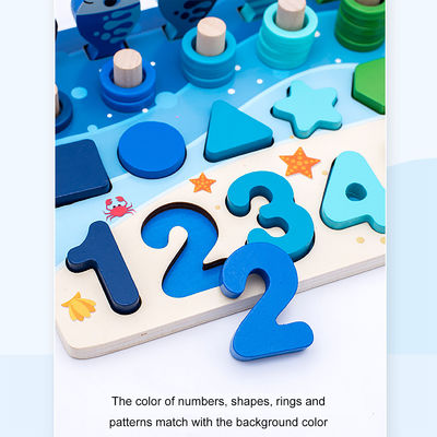 คณิตศาสตร์ตกปลาเพื่อการศึกษาไม้ Montessori ของเล่นเด็ก 15 ซม