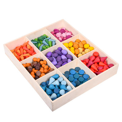 Montessori บล็อกไม้ธรรมชาติ 2.5 ซม. สำหรับเด็กวัยหัดเดิน