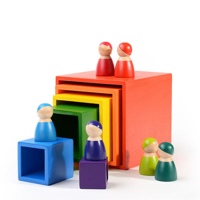 Montessori บล็อกไม้ธรรมชาติ 2.5 ซม. สำหรับเด็กวัยหัดเดิน