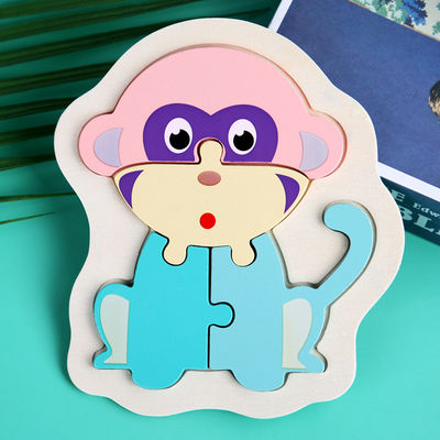 Macaron 3D Wooden Block Puzzle ของเล่นตัวต่อไม้