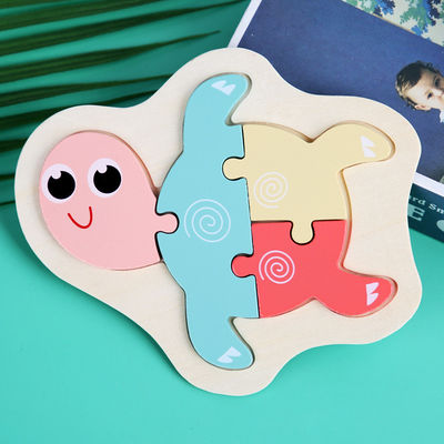 Macaron 3D Wooden Block Puzzle ของเล่นตัวต่อไม้