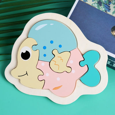 Macaron 3D Wooden Block Puzzle ของเล่นตัวต่อไม้