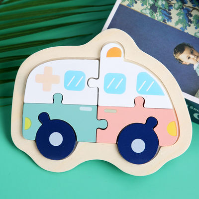Macaron 3D Wooden Block Puzzle ของเล่นตัวต่อไม้