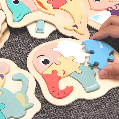 Macaron 3D Wooden Block Puzzle ของเล่นตัวต่อไม้