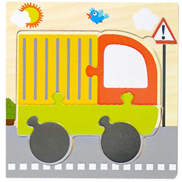 เกม Montessori ของเล่นเด็ก สัตว์ การจราจร เด็ก 3D Puzzles ไม้การ์ตูน Cognition Puzzle การจับคู่ของเล่น