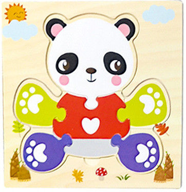 เกม Montessori ของเล่นเด็ก สัตว์ การจราจร เด็ก 3D Puzzles ไม้การ์ตูน Cognition Puzzle การจับคู่ของเล่น