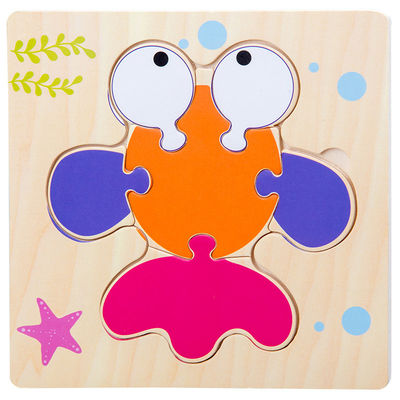 เกม Montessori ของเล่นเด็ก สัตว์ การจราจร เด็ก 3D Puzzles ไม้การ์ตูน Cognition Puzzle การจับคู่ของเล่น