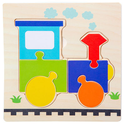 เกม Montessori ของเล่นเด็ก สัตว์ การจราจร เด็ก 3D Puzzles ไม้การ์ตูน Cognition Puzzle การจับคู่ของเล่น