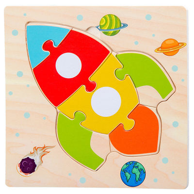 เกม Montessori ของเล่นเด็ก สัตว์ การจราจร เด็ก 3D Puzzles ไม้การ์ตูน Cognition Puzzle การจับคู่ของเล่น