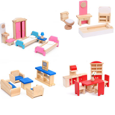 ตุ๊กตาไม้ 26 ซม. คลาสสิกบ้านเฟอร์นิเจอร์ Diy อุปกรณ์ตุ๊กตาจิ๋ว