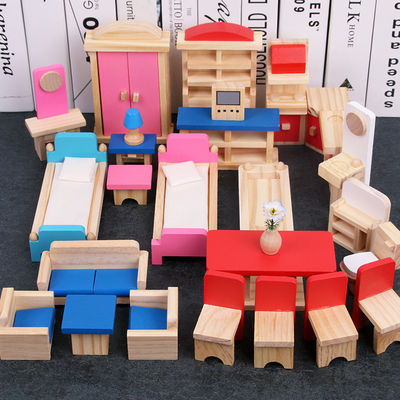 ตุ๊กตาไม้ 26 ซม. คลาสสิกบ้านเฟอร์นิเจอร์ Diy อุปกรณ์ตุ๊กตาจิ๋ว