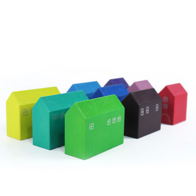 22.5 ซม. บ้านไม้ Rainbow Stacker Wooden Story Rainbow Stacking Toy