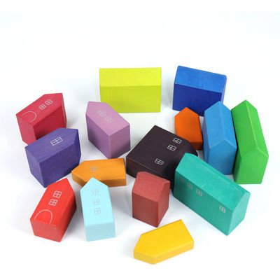 22.5 ซม. บ้านไม้ Rainbow Stacker Wooden Story Rainbow Stacking Toy