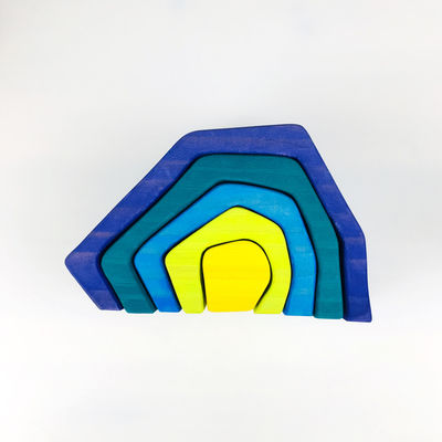 Pegdolls บล็อกอาคารไม้ของเล่นเรขาคณิต Rainbow Building Blocks