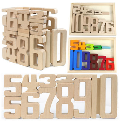Jenga เกมส์ไม้ Building Blocks ของเล่นจำนวน Montessori