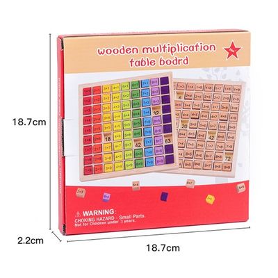 Montessori 0.59in 99 Number ของเล่นคณิตศาสตร์ไม้ตารางลูกคิดนับของเล่น