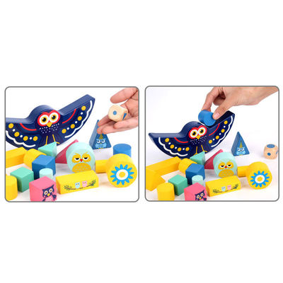 เด็กก่อนวัยเรียนไม้ Montessori Moon Balancing Blocks