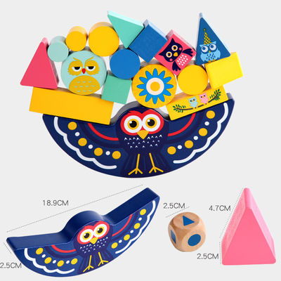 เด็กก่อนวัยเรียนไม้ Montessori Moon Balancing Blocks