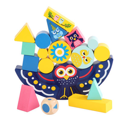เด็กก่อนวัยเรียนไม้ Montessori Moon Balancing Blocks