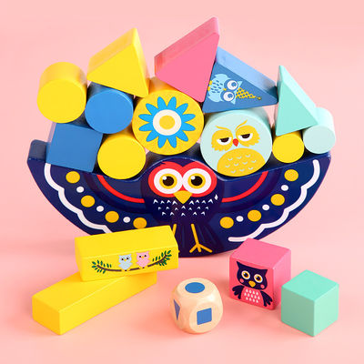เด็กก่อนวัยเรียนไม้ Montessori Moon Balancing Blocks