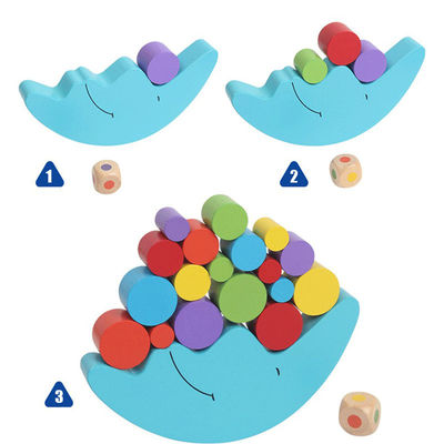 เกม Montessori Moon Balance ไม้สำหรับการเรียนรู้ในช่วงต้น