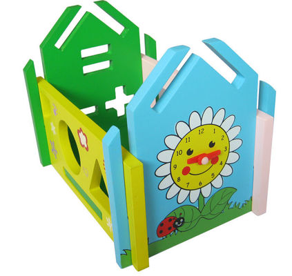ODM การศึกษา Cognitive Wisdom House บล็อกไม้ของเล่น