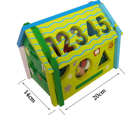 ODM การศึกษา Cognitive Wisdom House บล็อกไม้ของเล่น