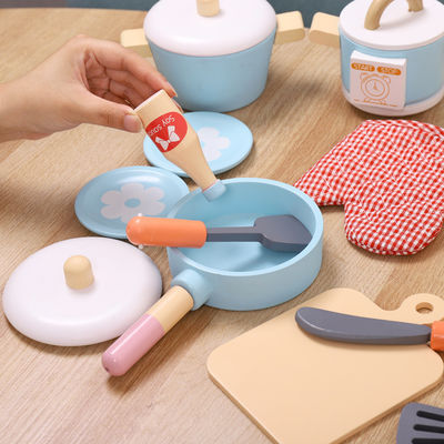 unisex Kids Early Education ของเล่นไม้แกล้งทำครัว