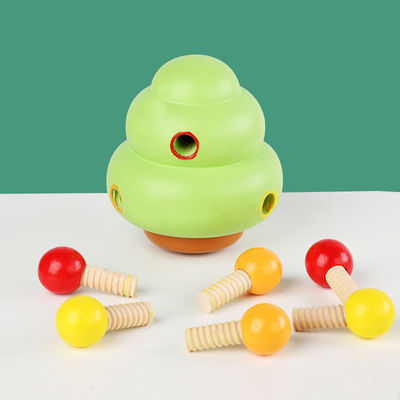 การพัฒนาเด็กปฐมวัย Nut Tree Disassembly Screw ของเล่นไม้ ISO9001