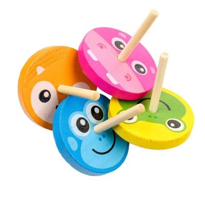 Kids Rainbow ไม้ Gyro ของเล่นล้อสำหรับบรรเทาความเครียด