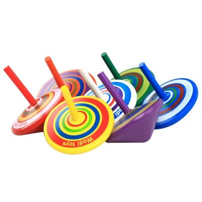 Kids Rainbow ไม้ Gyro ของเล่นล้อสำหรับบรรเทาความเครียด