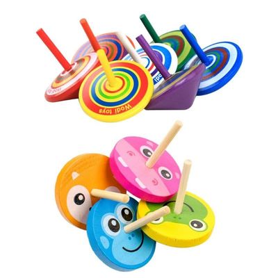 Kids Rainbow ไม้ Gyro ของเล่นล้อสำหรับบรรเทาความเครียด