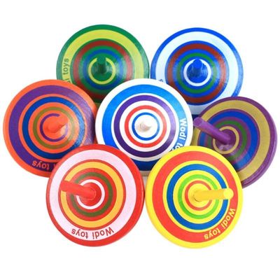 Kids Rainbow ไม้ Gyro ของเล่นล้อสำหรับบรรเทาความเครียด