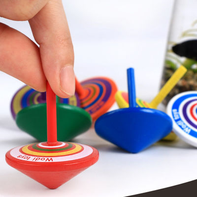 Kids Rainbow ไม้ Gyro ของเล่นล้อสำหรับบรรเทาความเครียด