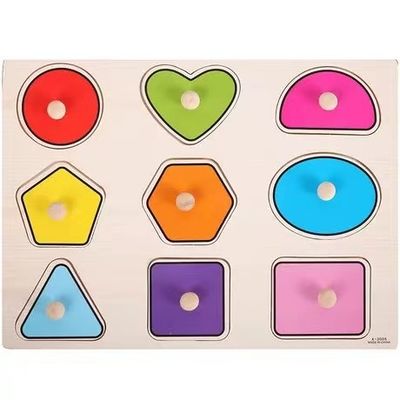 Hand Grasp 3D Montessori จิ๊กซอว์ไม้สำหรับการศึกษาของทารก