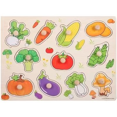 Hand Grasp 3D Montessori จิ๊กซอว์ไม้สำหรับการศึกษาของทารก
