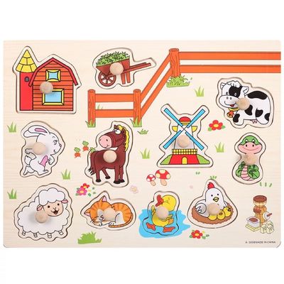 Hand Grasp 3D Montessori จิ๊กซอว์ไม้สำหรับการศึกษาของทารก