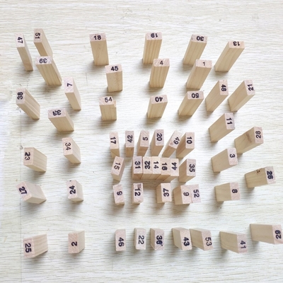 ไม้ลอยไม้ซ้อนสำหรับเด็กดิจิตอล 54 ชิ้นสีน้ำตาลอ่อน