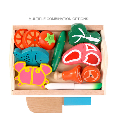 ครัวจำลองแกล้งทำเป็นของเล่นไม้ Montessori เพื่อการศึกษาสำหรับเด็ก