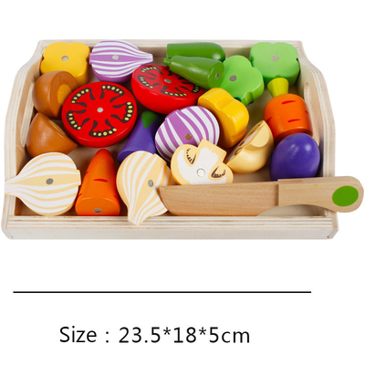 Montessori Kitchen แกล้งของเล่นสำหรับเด็กตัดผลไม้ Vegeta