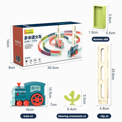 บล็อกโดมิโนไม้ไฟฟ้าสำหรับเด็กวางอัตโนมัติเพื่อการศึกษา DIY