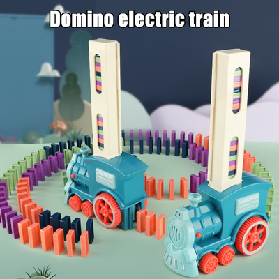 บล็อกโดมิโนไม้ไฟฟ้าสำหรับเด็กวางอัตโนมัติเพื่อการศึกษา DIY