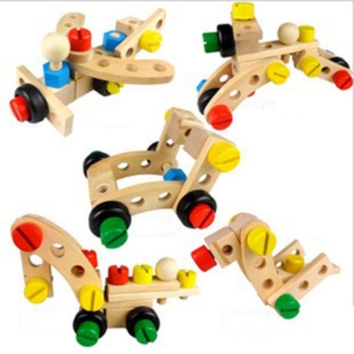 เด็ก Benefit Intelligence Disassembly Assembly รถ ของเล่น Solid Wood Assembly Intelligence 30 ชิ้น สกรู Toy