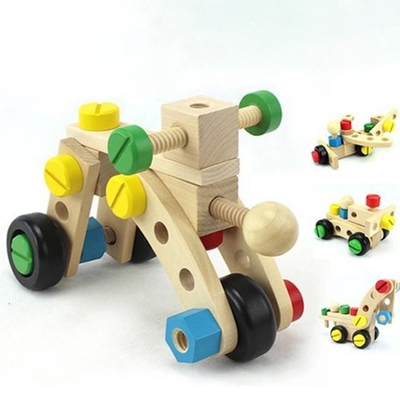 เด็ก Benefit Intelligence Disassembly Assembly รถ ของเล่น Solid Wood Assembly Intelligence 30 ชิ้น สกรู Toy