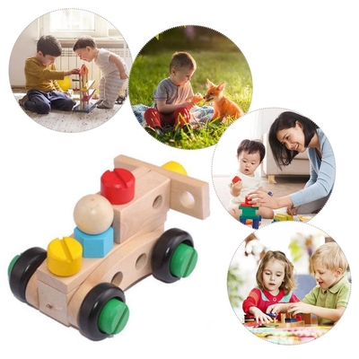 เด็ก Benefit Intelligence Disassembly Assembly รถ ของเล่น Solid Wood Assembly Intelligence 30 ชิ้น สกรู Toy