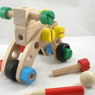 เด็ก Benefit Intelligence Disassembly Assembly รถ ของเล่น Solid Wood Assembly Intelligence 30 ชิ้น สกรู Toy