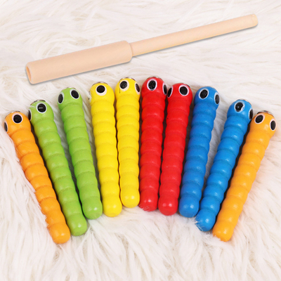 เกมจับแมลงไม้ 5 หนอน 1 ของเล่นไม้อุปกรณ์เสริม Montessori ของเล่นเพื่อการศึกษา