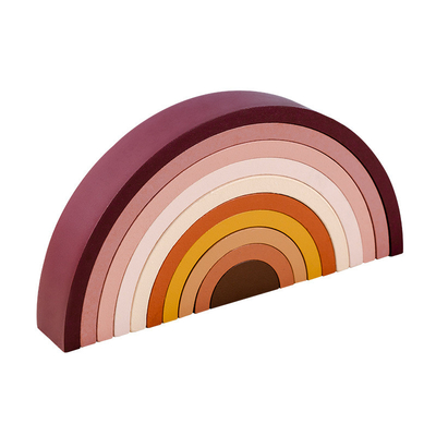 Montessori Rainbow Building Block ของเล่นไม้เด็กปลอดภัยปลอดสารพิษ DIY Creative Stacking Balance Game ของเล่นเพื่อการศึกษา