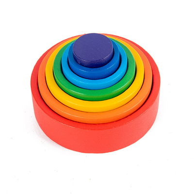 เด็กไม้ Montessori Rainbow Building Blocks การศึกษา