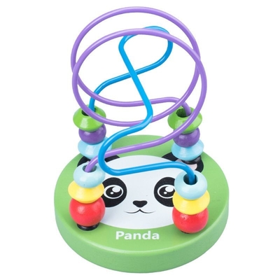 ของเล่นไม้ Montessori สำหรับเด็ก วงกลมไม้ Bead Wire Maze Roller Coaster ปริศนาไม้การศึกษา ของเล่นเด็ก